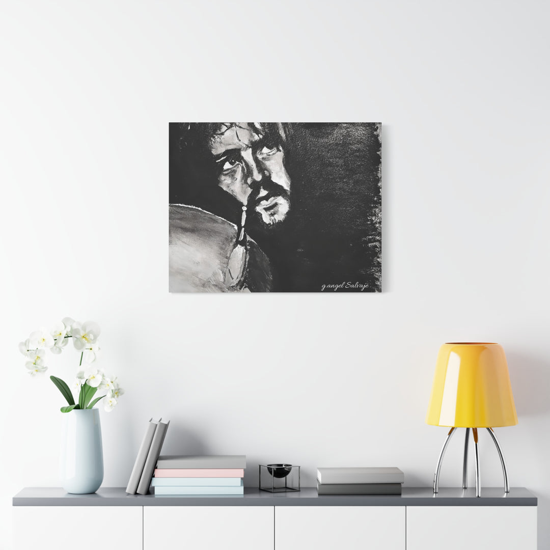 Canvas Print - Jon Bonham Black and White Painting