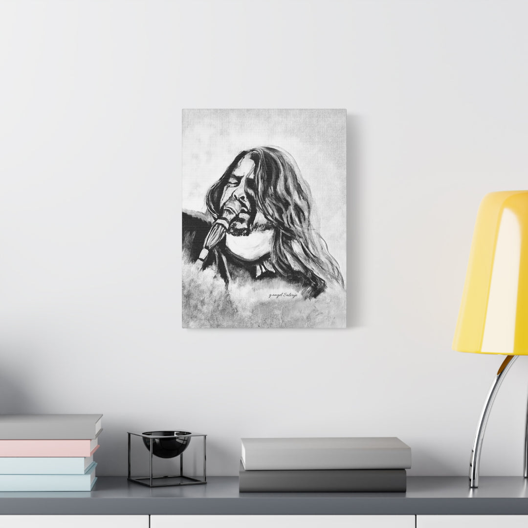 Dave Grohl, B&W Rock &Roll Series Matte Canvas, Stretched, 1.25"