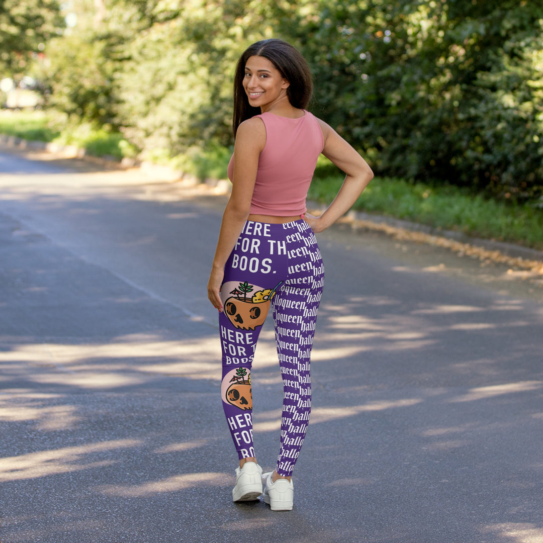 Halloqueen Here for the Boos Women's Spandex Leggings (AOP)