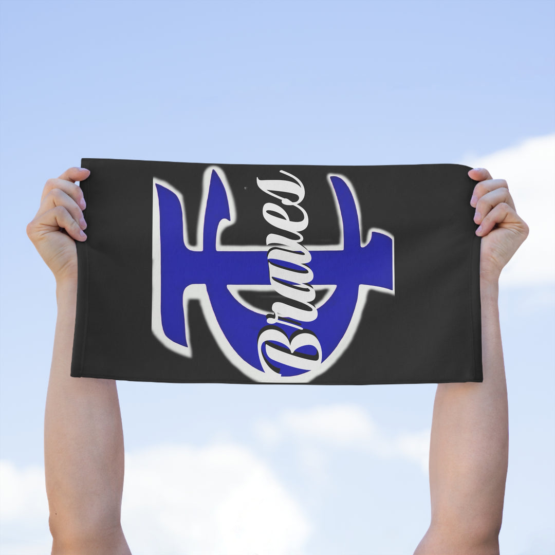 Black Personalizable Tishomingo County Braves Rally Towel Towel