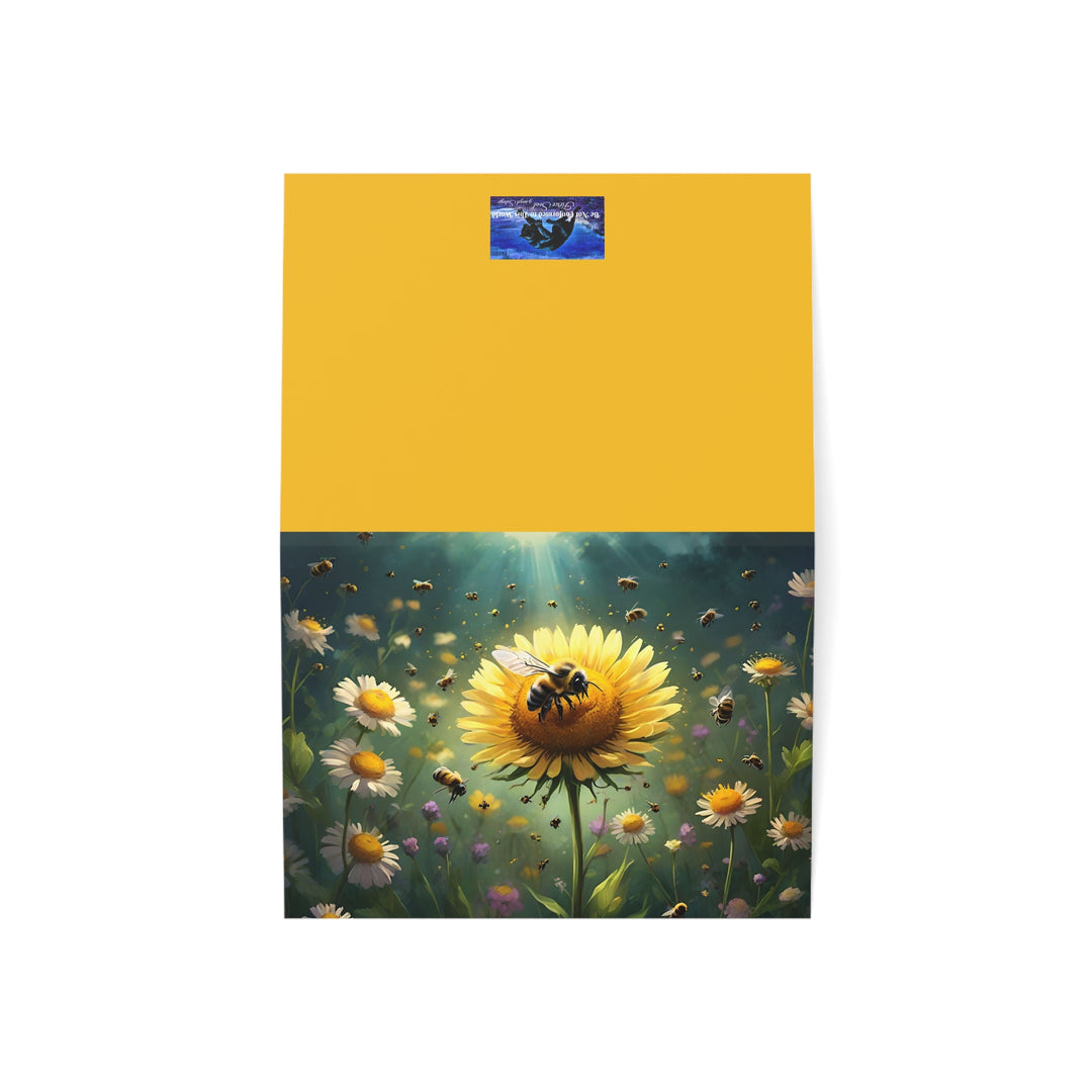 Sunny Floral Greeting Cards - Bee Themed Nature Love Notes, Blank Card Set for All Occasions, Birthday, Thank You, Spring Gift
