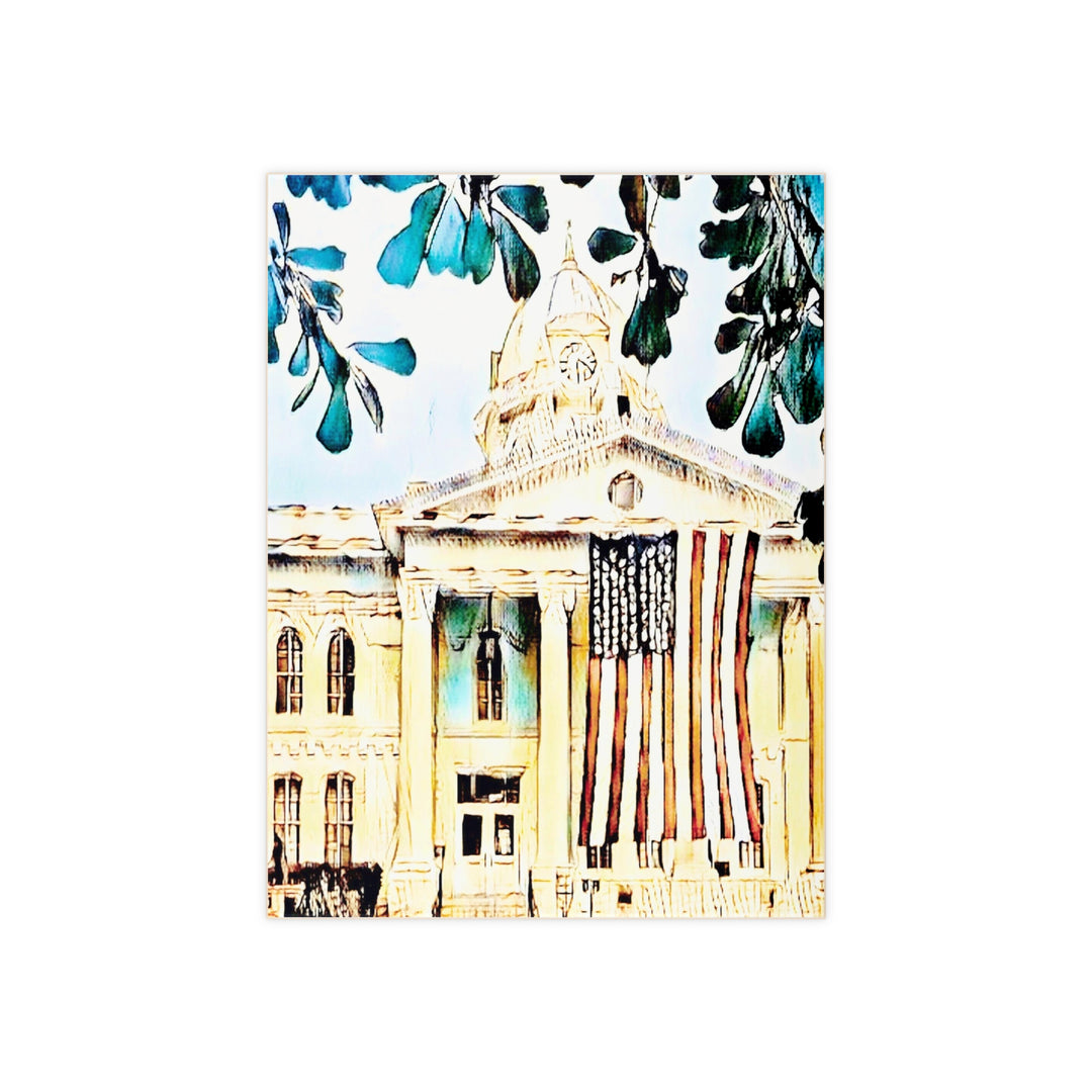 Old Glory at the Courthouse Ceramic Photo Tile