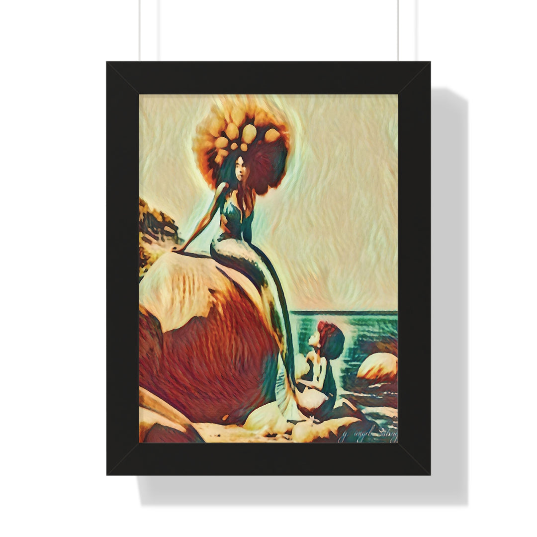 Mermaid Madonna Framed Vertical Poster