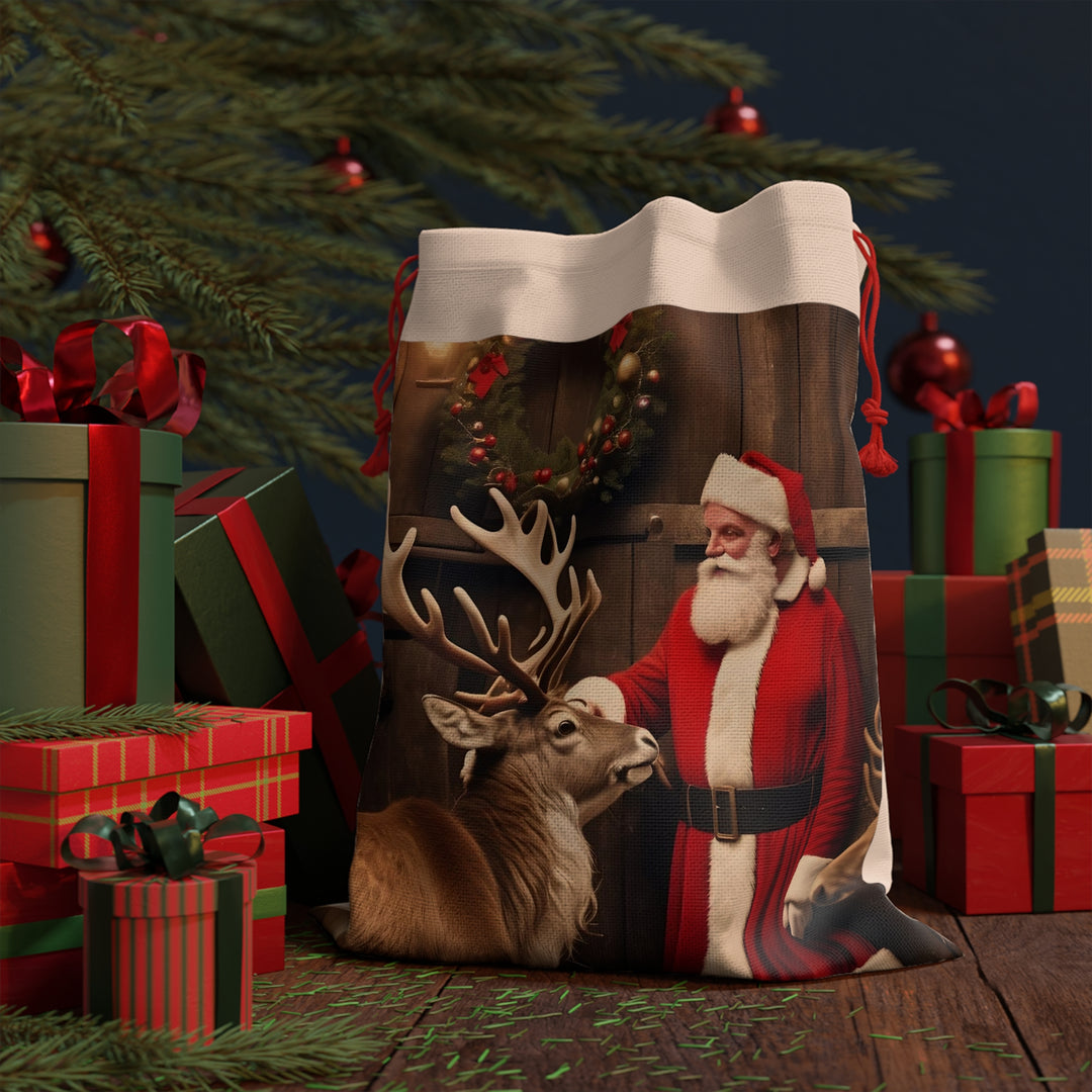 Santa and his Reindeer Gift Bag