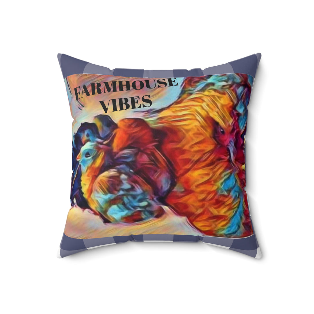 Farmhouse Vibes Faux Suede Square Pillow