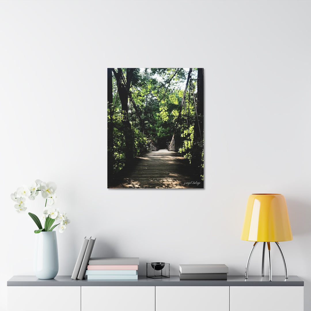 Bridge of Unknown Destination Satin Canvas, Stretched
