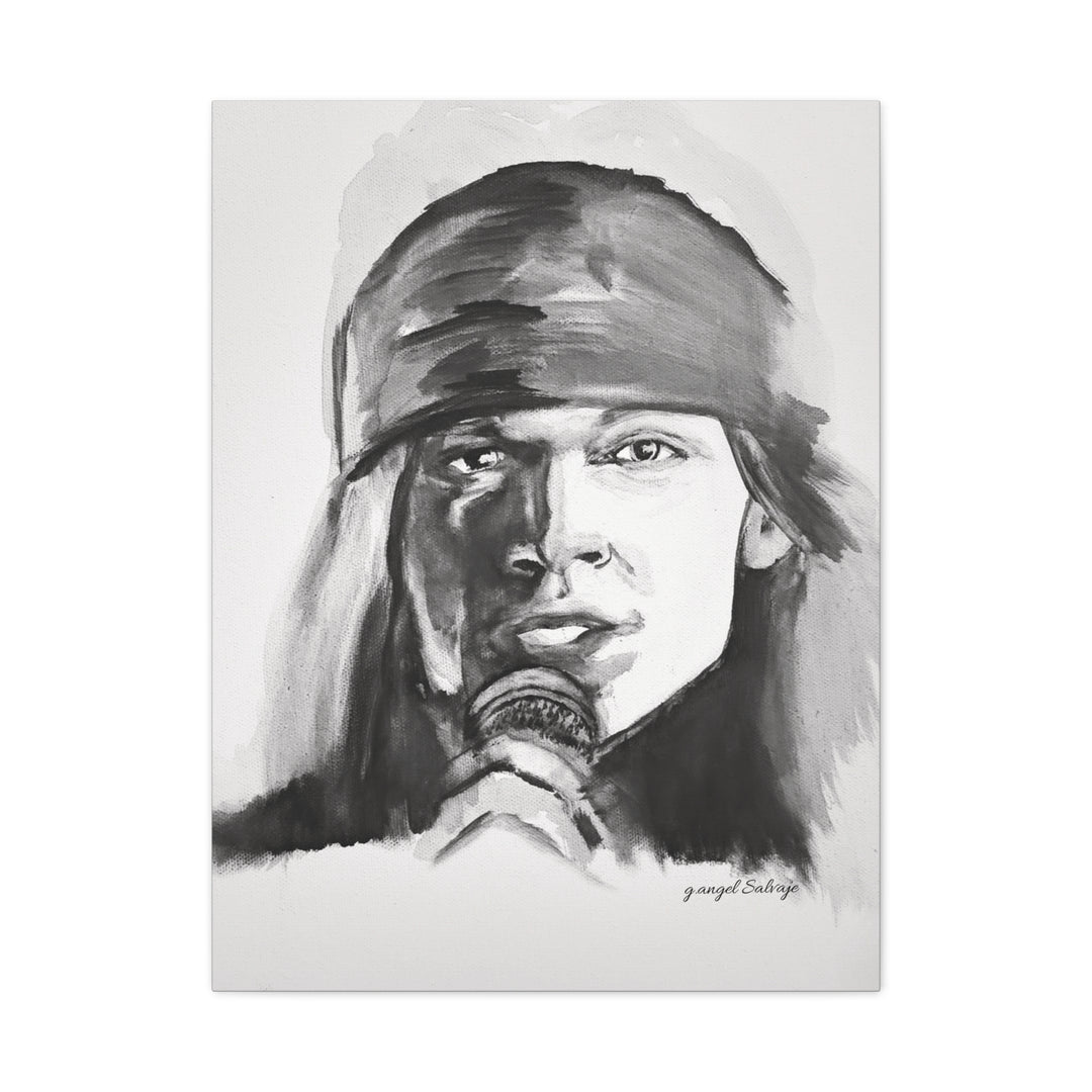 Axle Rose, Black and White Rock and Roll Series Canvas Art