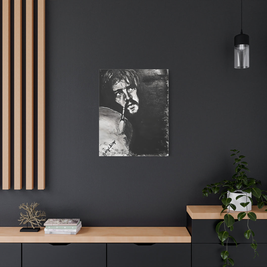 Canvas Print - Jon Bonham Black and White Painting