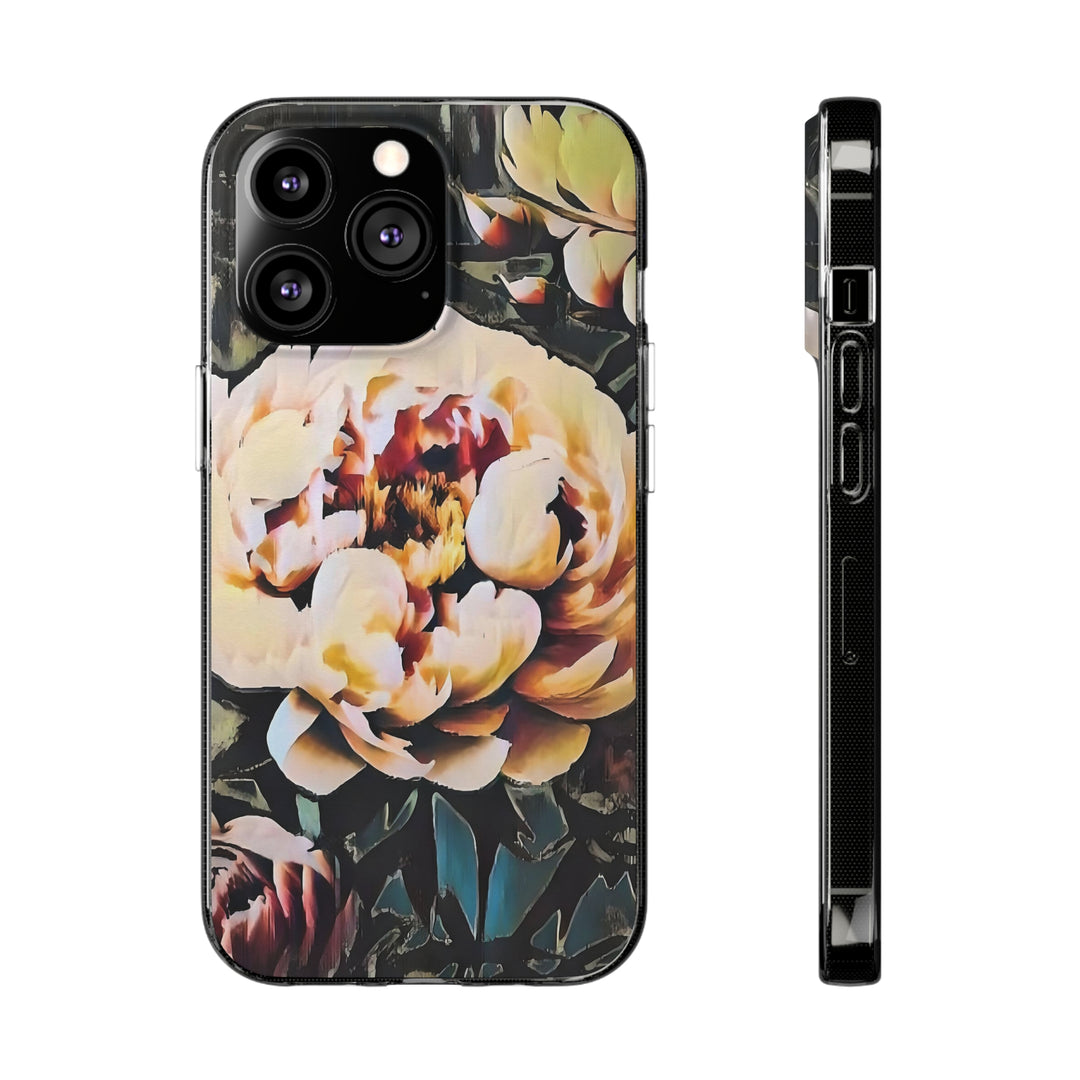 Painted Peony Soft Phone Cases