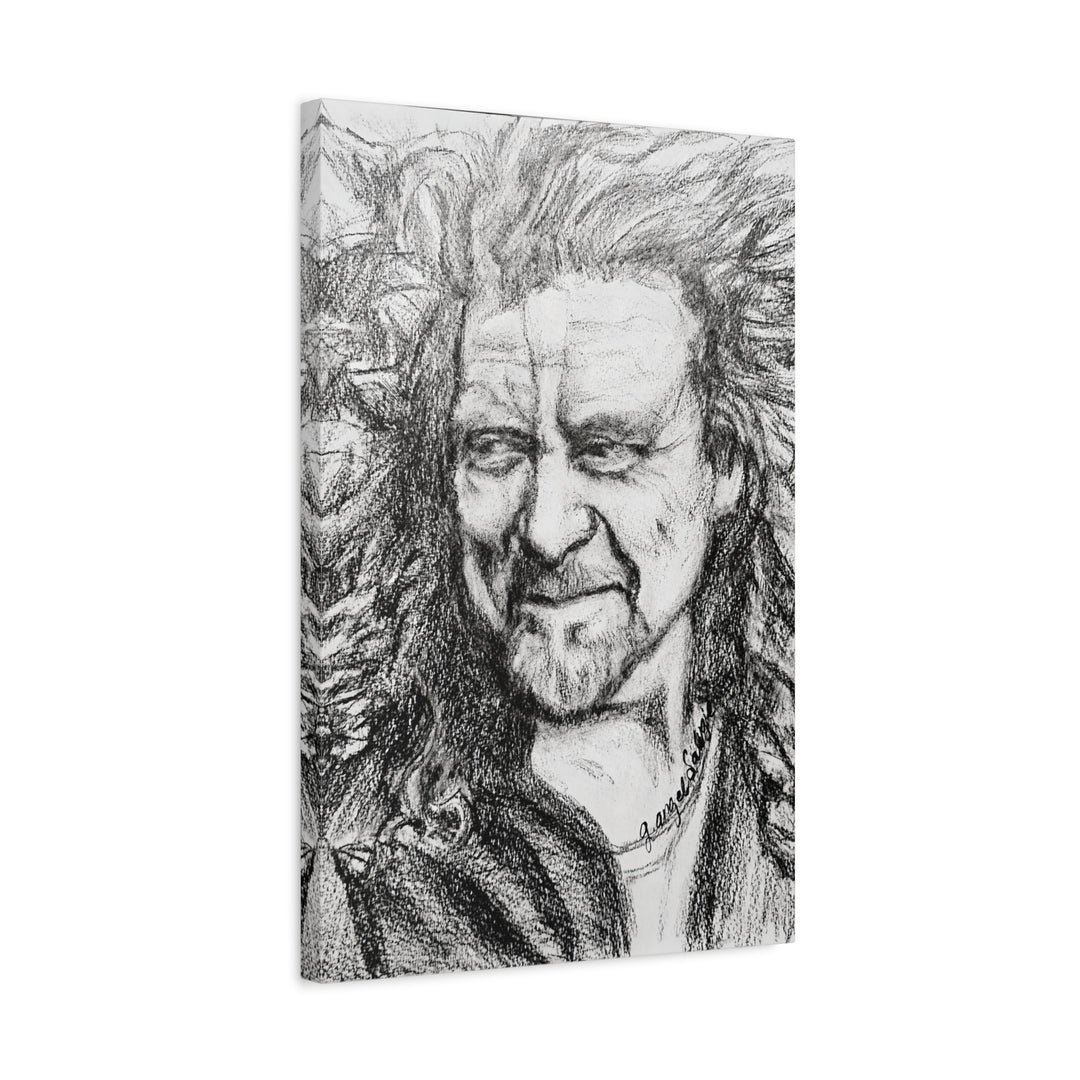 Robert Plant,B&W Rock and Roll Series Canvas Print