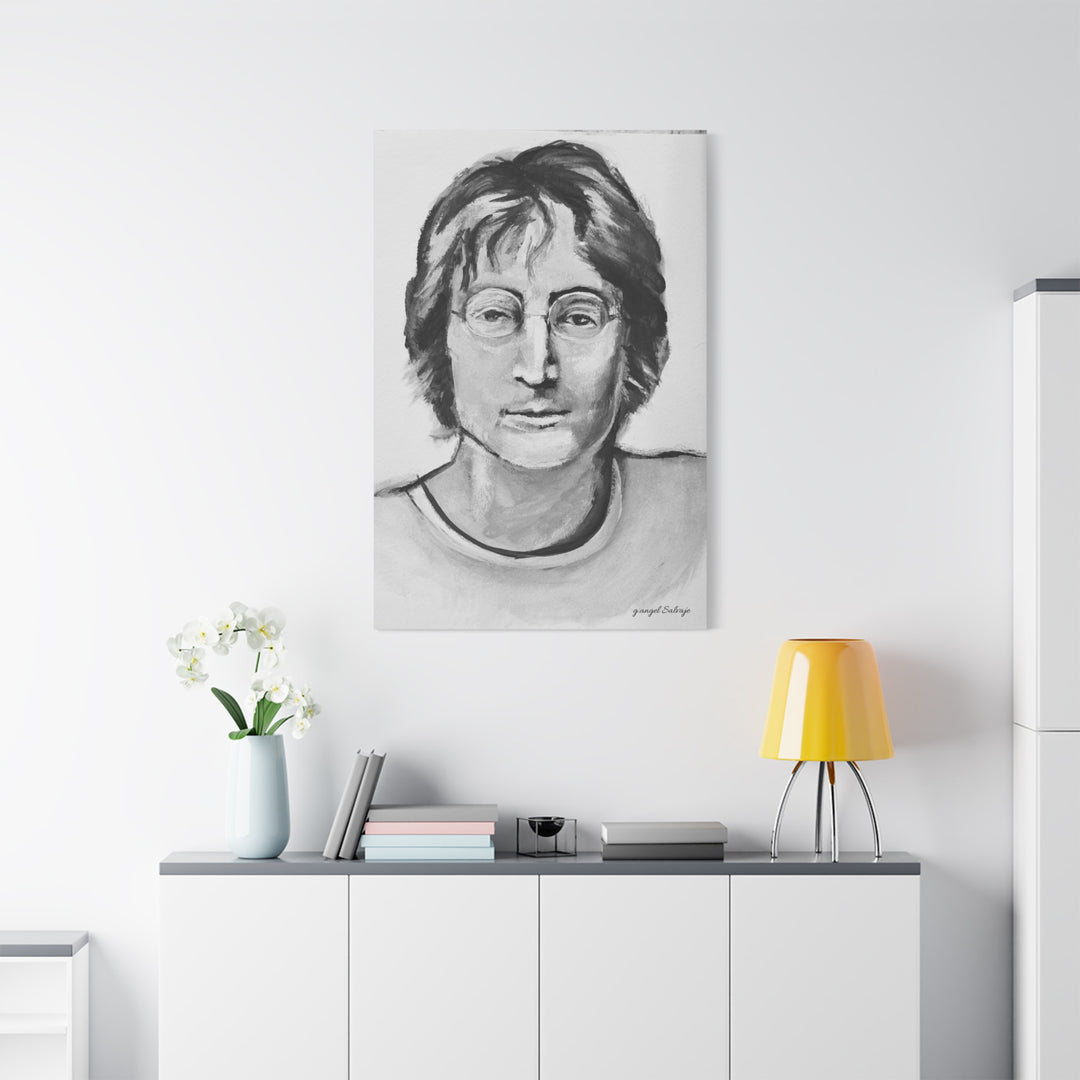 Black and White, John Lennon Canvas Print
