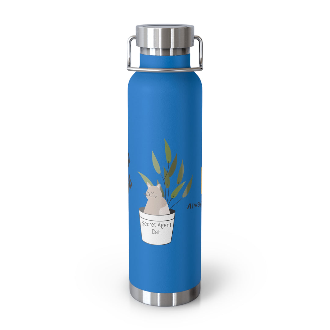 Secret Agent Cat Copper Vacuum Insulated Bottle, 22oz
