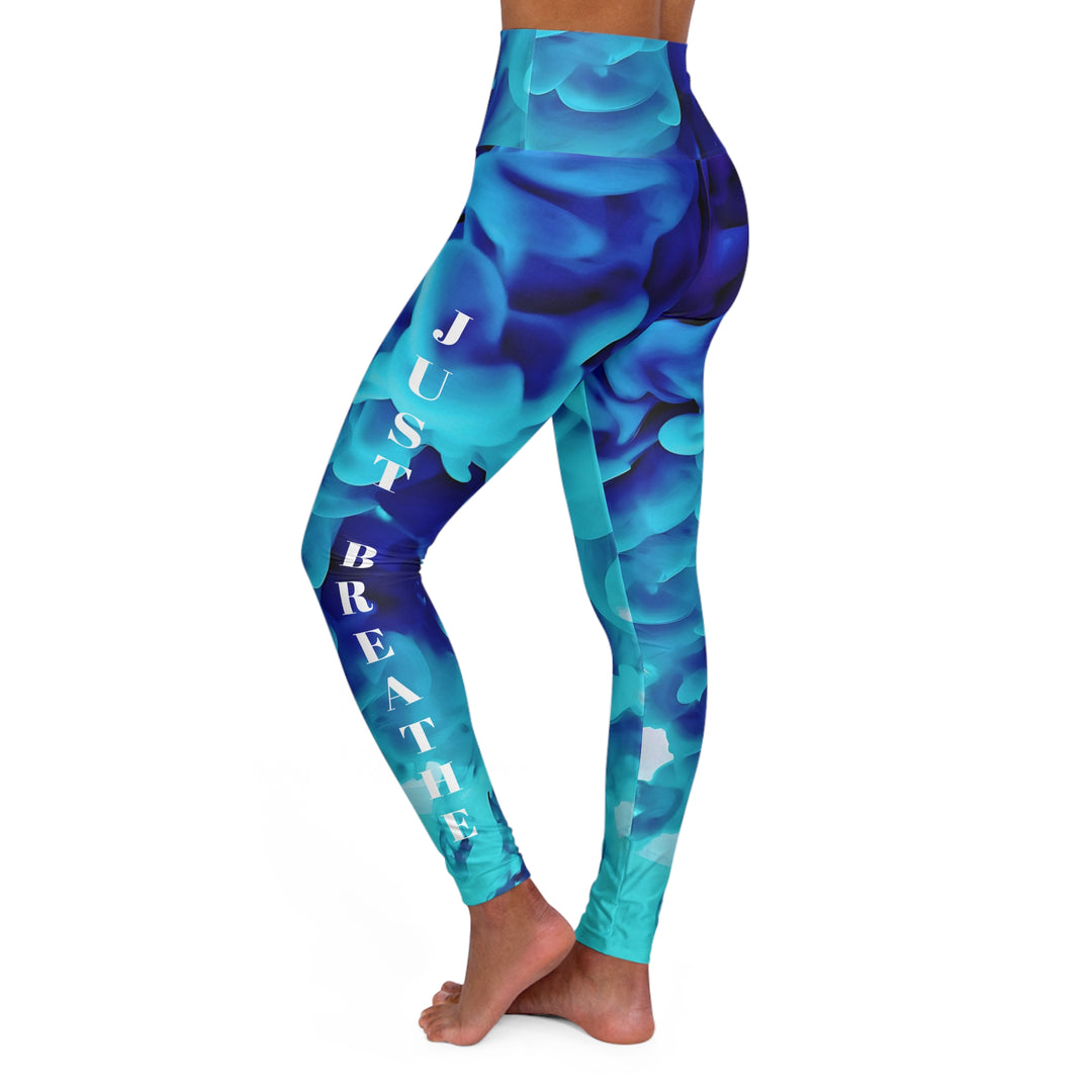Just Breathe,Respiratory Therapist High Waisted Yoga Leggings (AOP)
