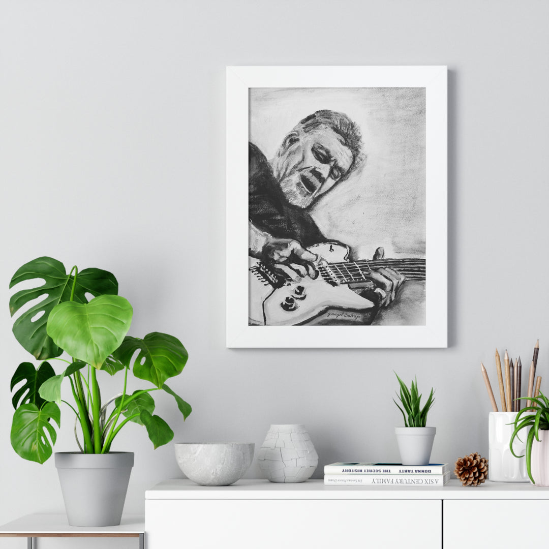 Vertical Poster, Eddie Van Halen Black and White Portrait