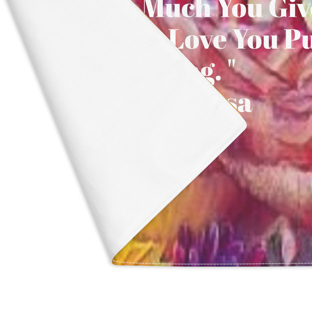 Love in Giving, Mother Teresa, floral Placemat, 1pc