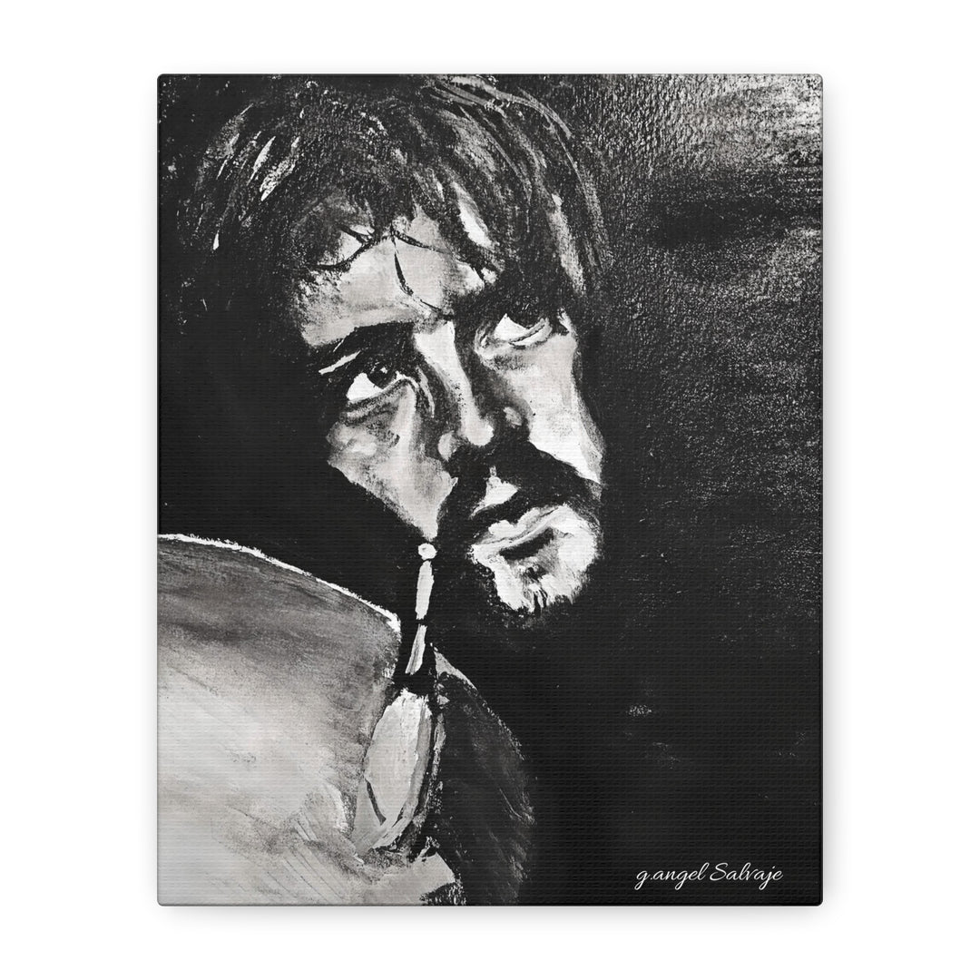 Canvas Print - Jon Bonham Black and White Painting