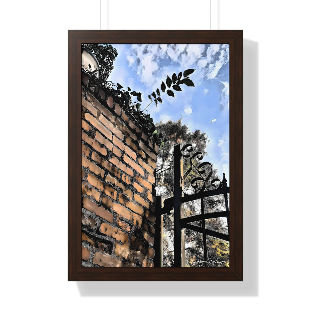 An Ivy Green Sky Framed Vertical Poster