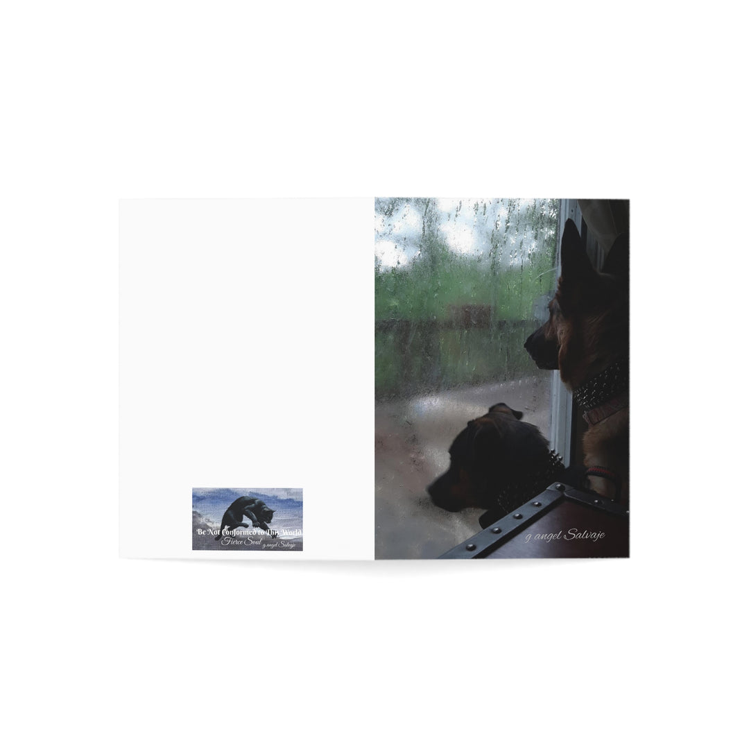 It can't Rain Forever, Disappointed DogsGreeting Cards Set - Perfect for Pet Lovers
