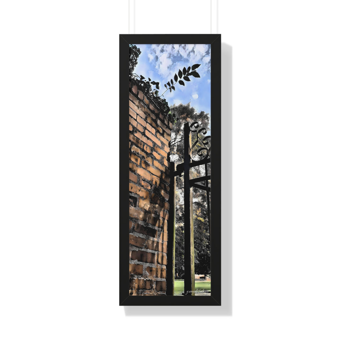 An Ivy Green Sky Framed Vertical Poster