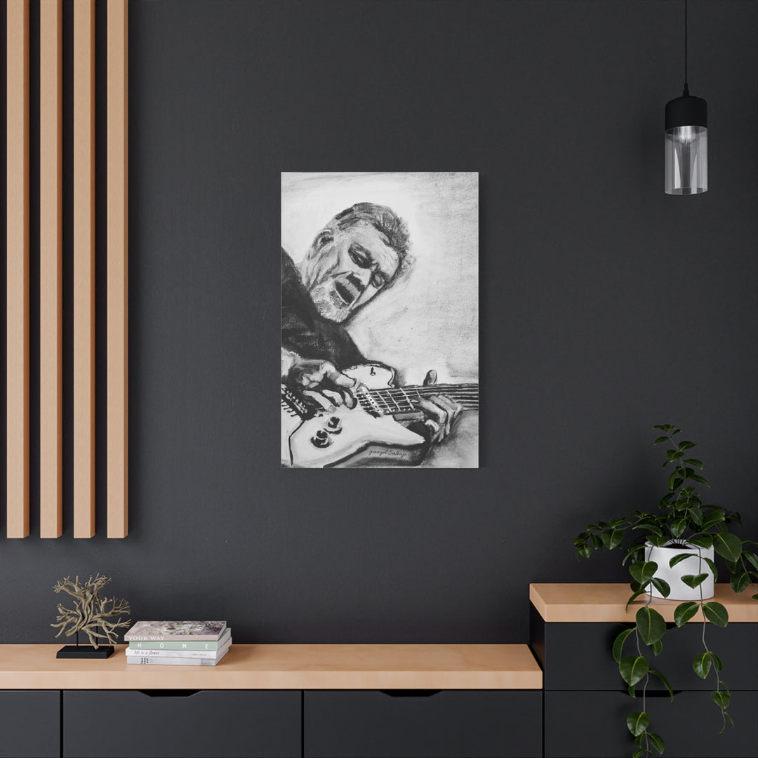 Eddie Van Halen, B&W Rock and Roll Series Matte Canvas, Stretched, 1.25"
