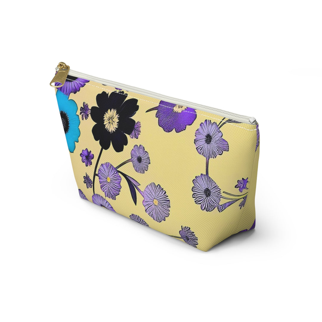 Purple Flowers Dancing on Sunshine Accessory Pouch w T-bottom