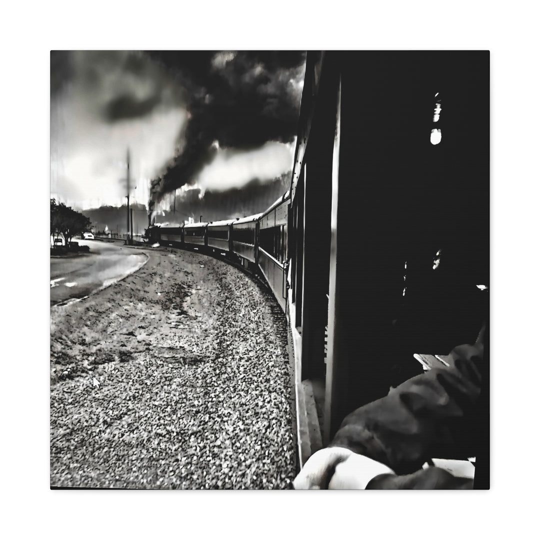 Canvas Art - Leaving Heartbreak Station, Black and White