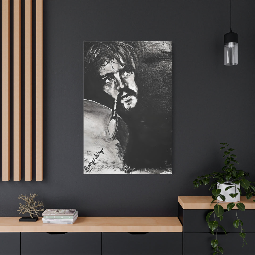 Canvas Print - Jon Bonham Black and White Painting