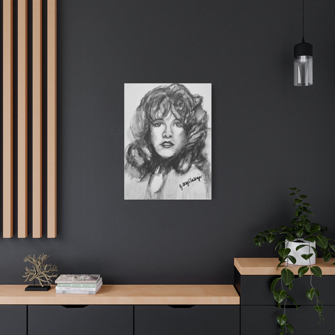 Stevie Nicks, B&W Rock and Roll Series,  Matte Canvas, Stretched, 1.25"