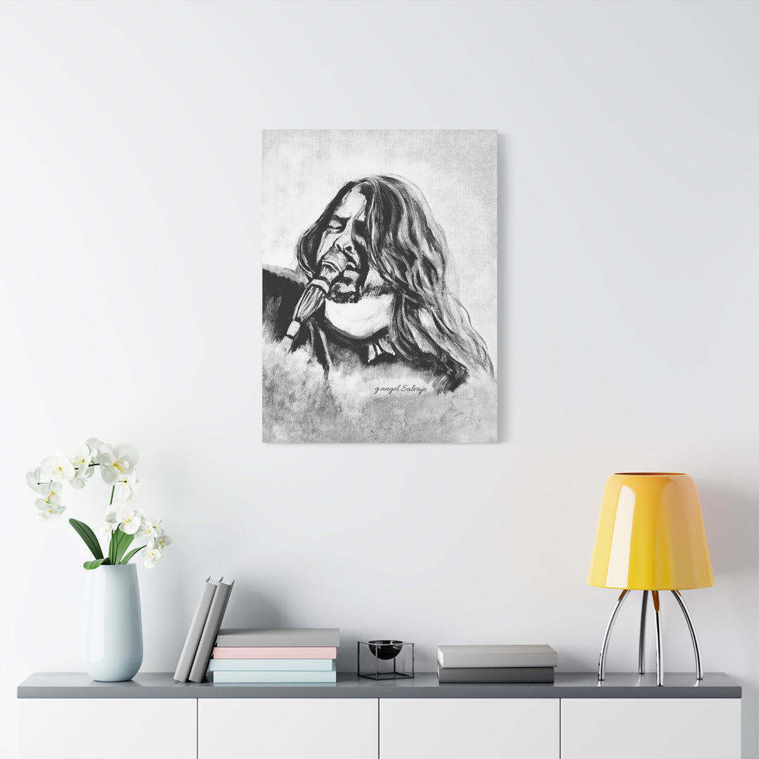 Dave Grohl, B&W Rock &Roll Series Matte Canvas, Stretched, 1.25"