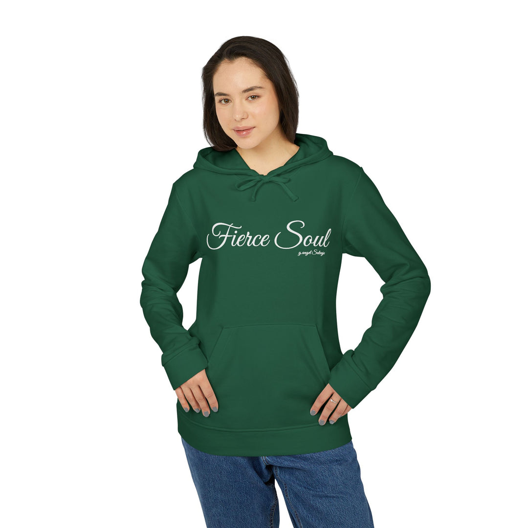 Fierce Soul Fleece Hoodie with 1 Peter 5:10 Bible Verse Design