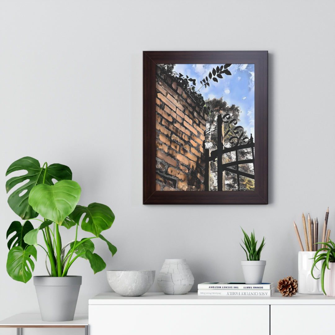 An Ivy Green Sky Framed Vertical Poster