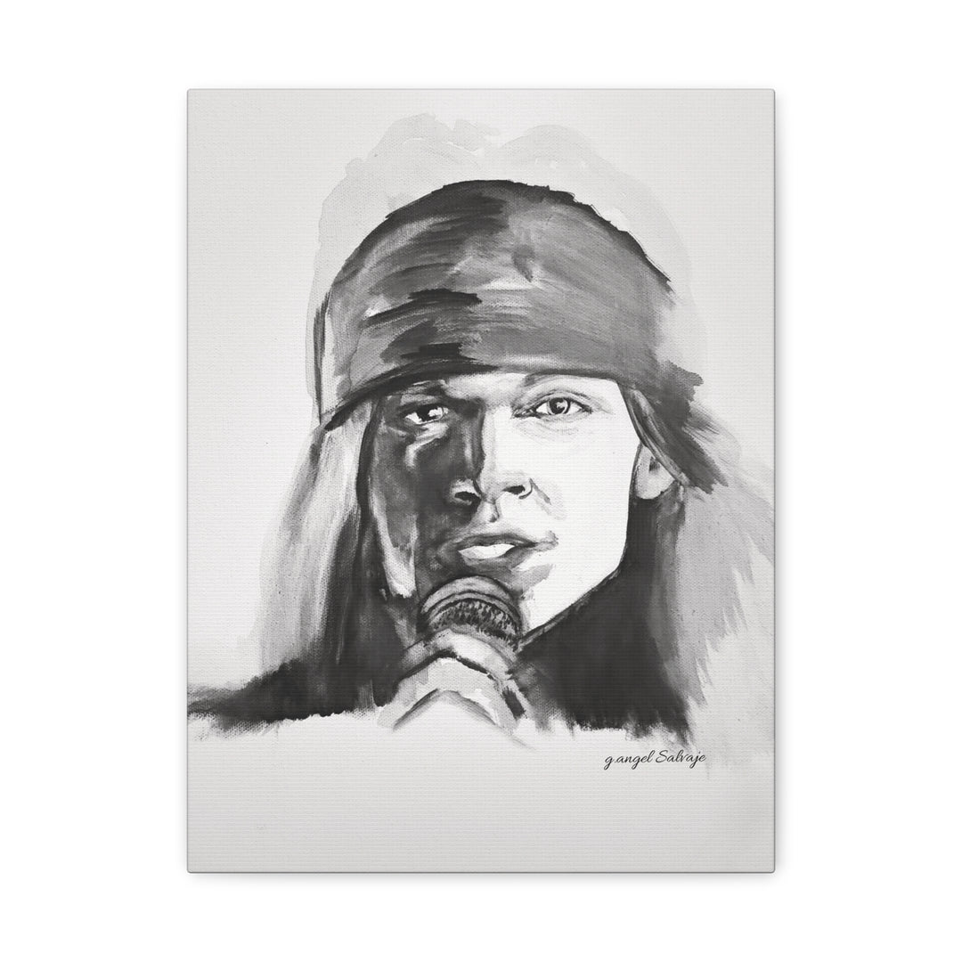 Axle Rose, Black and White Rock and Roll Series Canvas Art