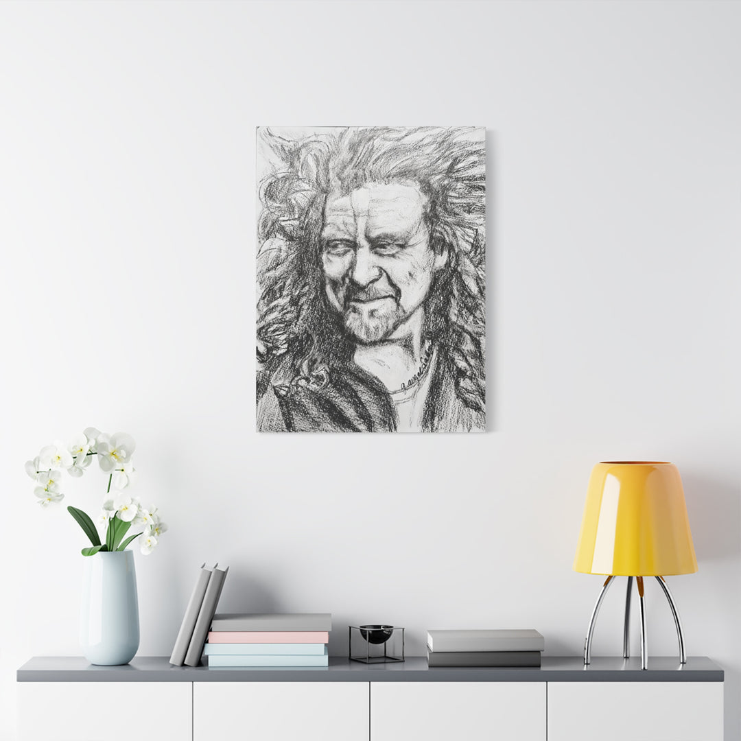 Robert Plant,B&W Rock and Roll Series Canvas Print