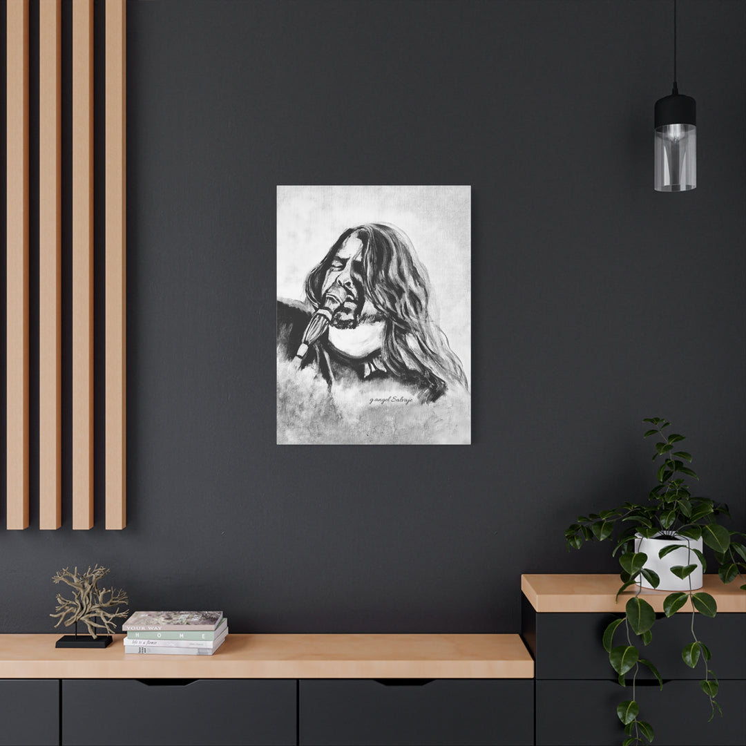Dave Grohl, B&W Rock &Roll Series Matte Canvas, Stretched, 1.25"