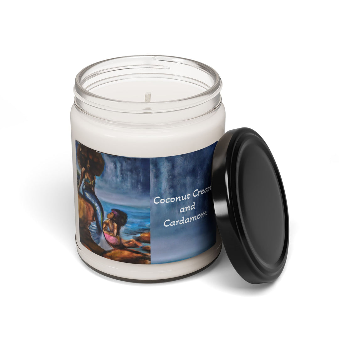 Coconut Cream and Cardamom Scented Soy Candle - Mermaid and Child