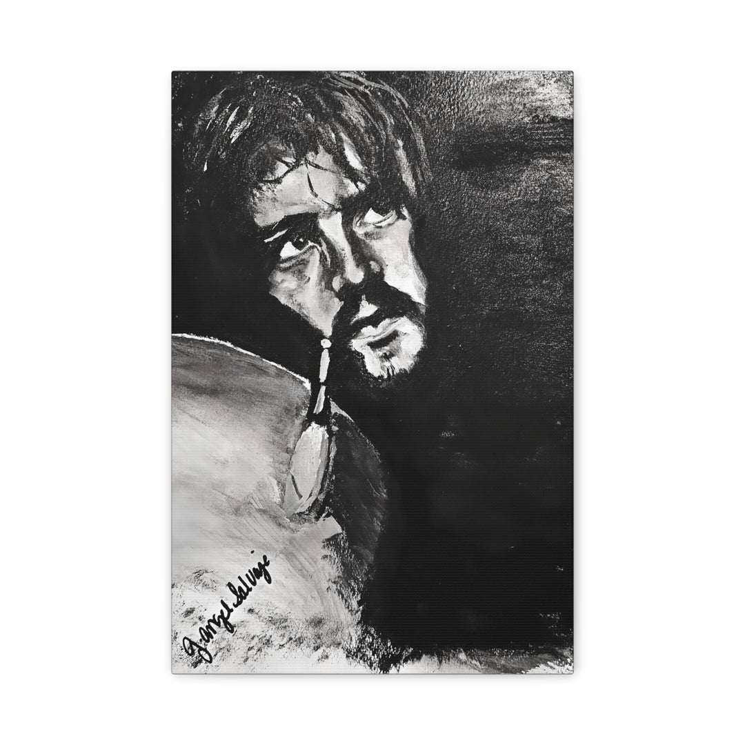 Canvas Print - Jon Bonham Black and White Painting
