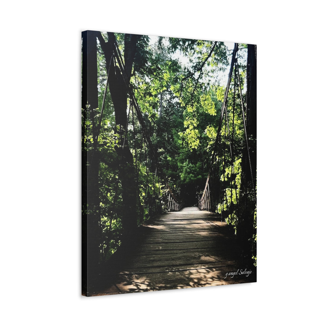 Bridge of Unknown Destination Satin Canvas, Stretched
