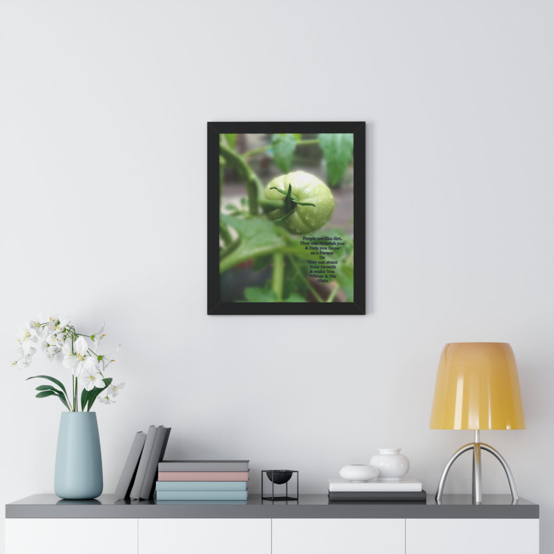 What type of soil are you? PLATO QUOTE, Framed Vertical Poster