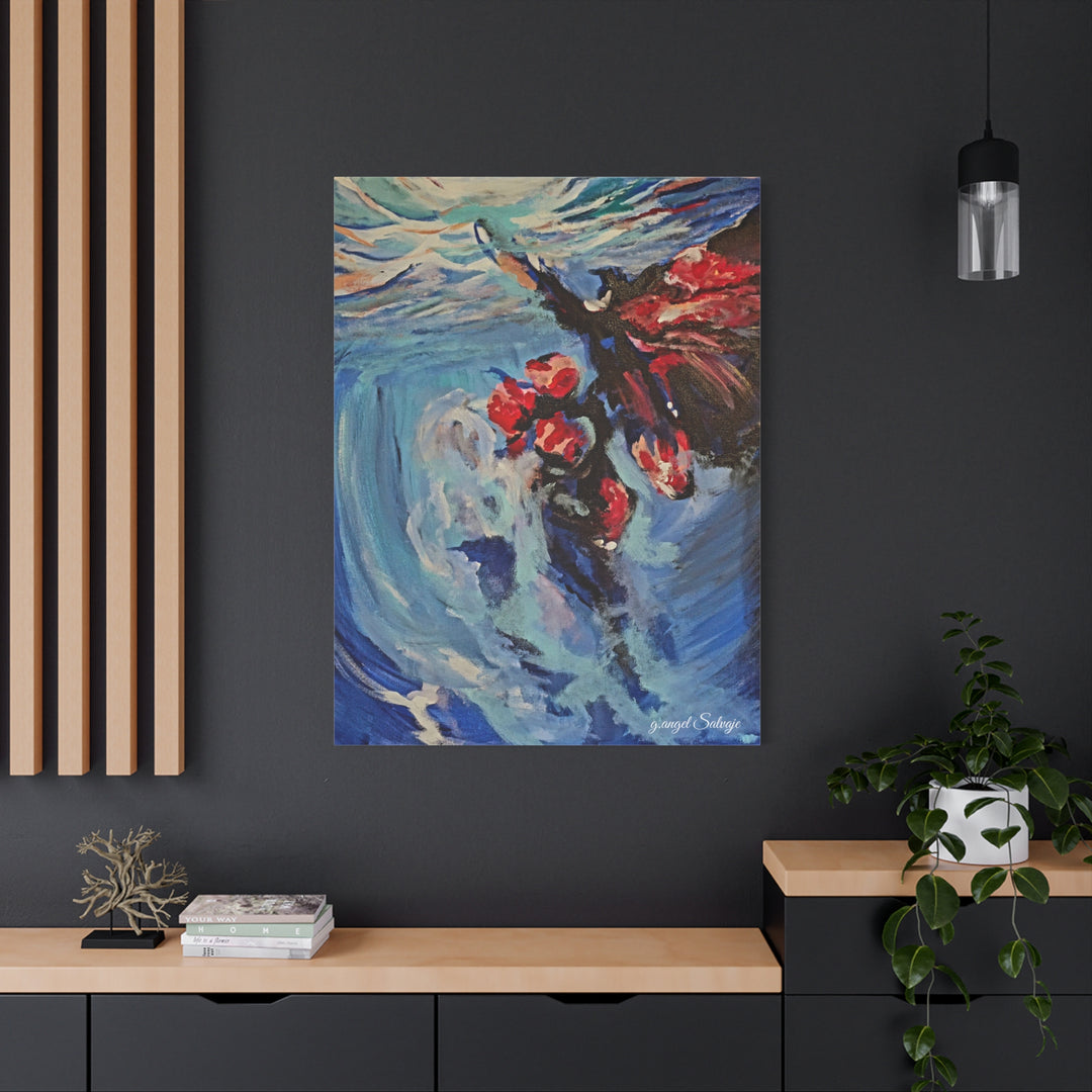 Canvas Print - Nothing is Impossible ,Butterfly Dance Under water 25&quot;