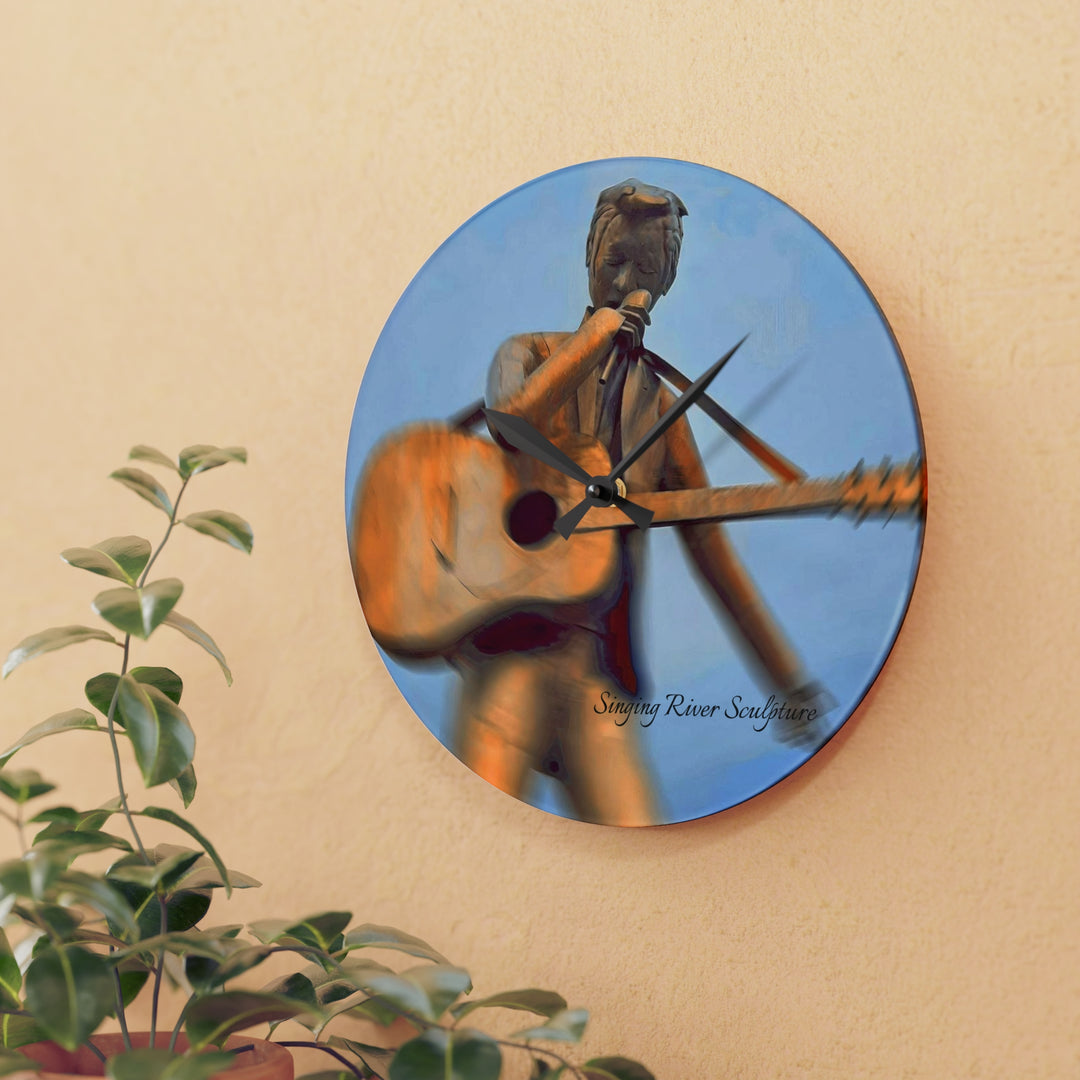 Singing River Sculpture Acrylic Wall Clock