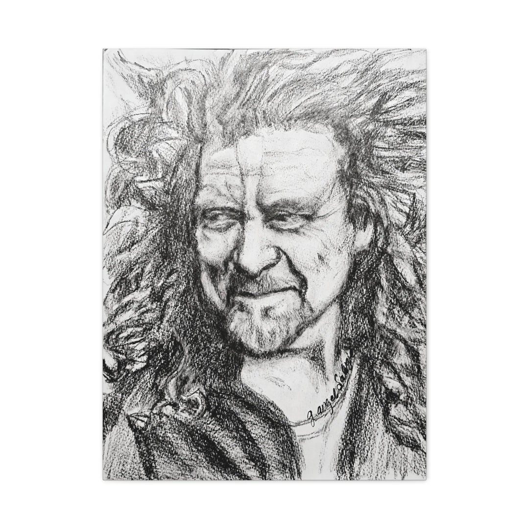 Robert Plant,B&W Rock and Roll Series Canvas Print