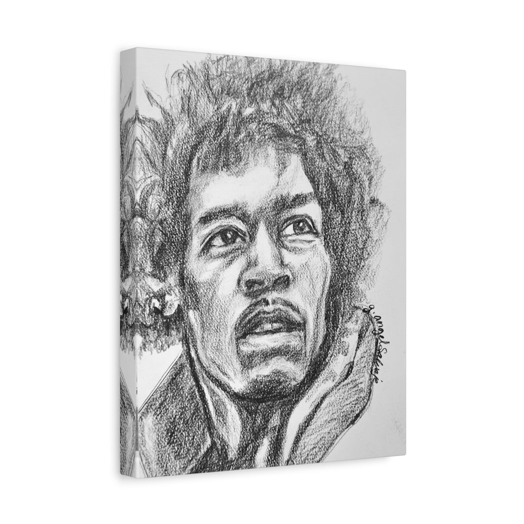 Jimi Hendrix,  B&W Rock and Roll Series Matte Canvas, Stretched, 1.25"