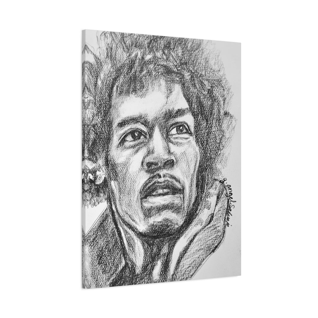 Jimi Hendrix,  B&W Rock and Roll Series Matte Canvas, Stretched, 1.25"