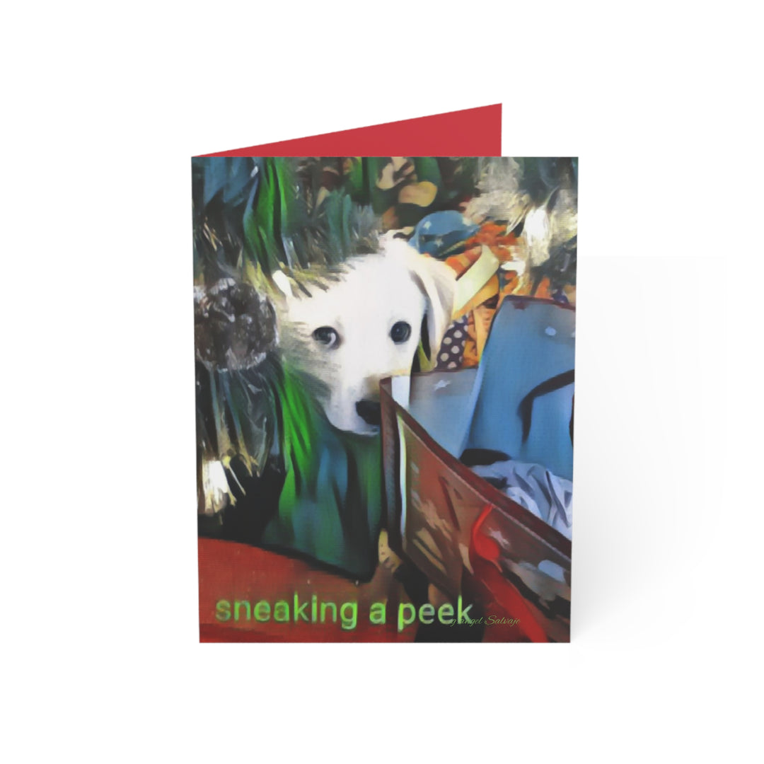 CHRISTMAS Greeting Cards -Lou's Sneaky Peek Design (1, 10, 30, and 50pcs)