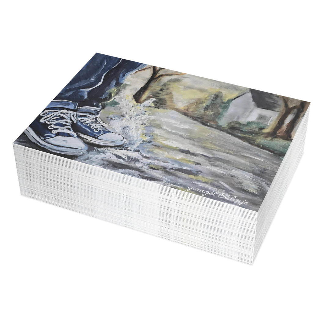 Artistic Postcard Bundle with Envelopes -Splashin' in the Puddles Perfect for Sending Heartfelt Messages