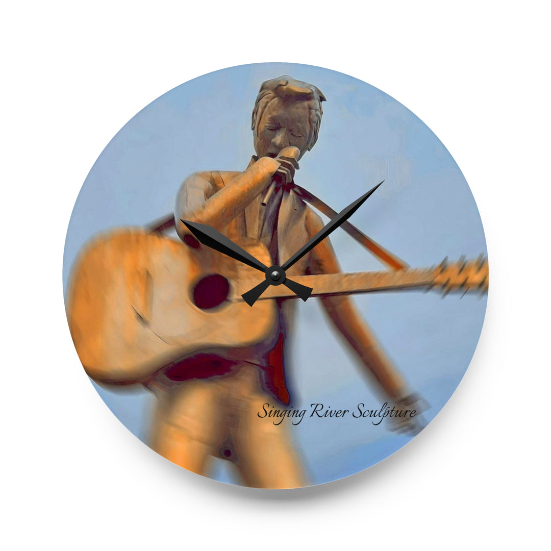 Singing River Sculpture Acrylic Wall Clock