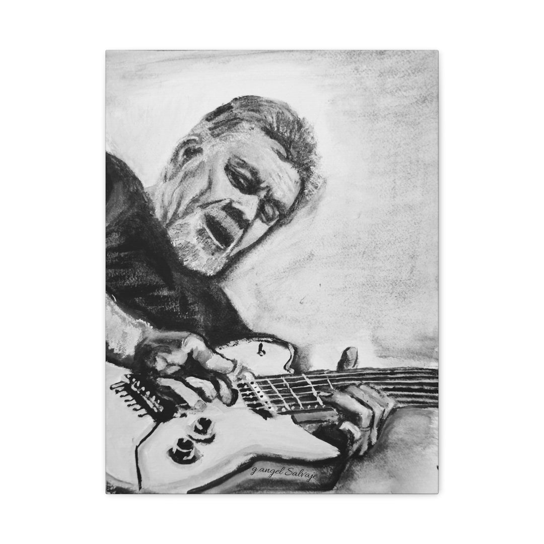 Eddie Van Halen, B&W Rock and Roll Series Matte Canvas, Stretched, 1.25"