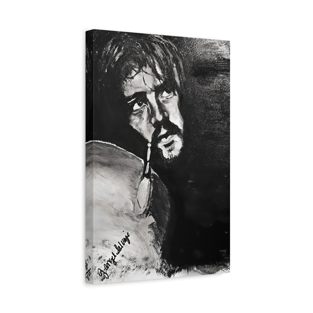 Canvas Print - Jon Bonham Black and White Painting