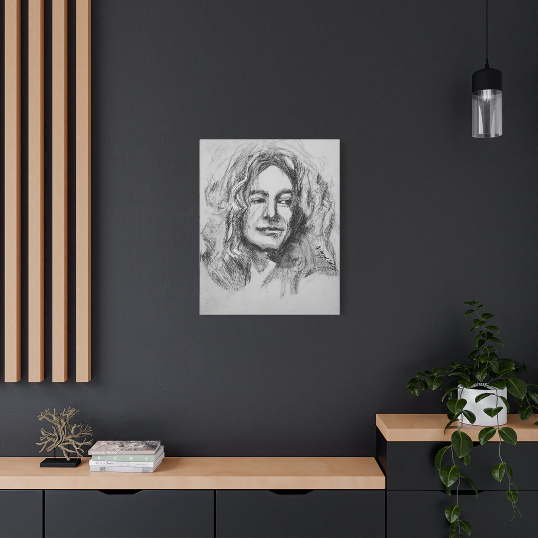 Robert Plant,  B&W Rock and Roll Series, Matte Canvas, Stretched, 1.25"