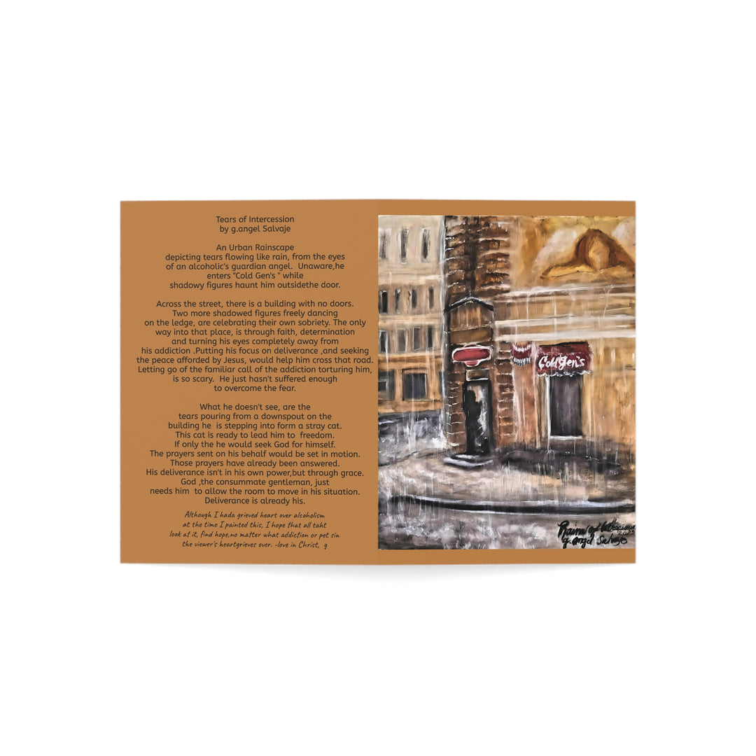Greeting Cards - Tears of Intercession by g angel Salvaje Urban Rainscape